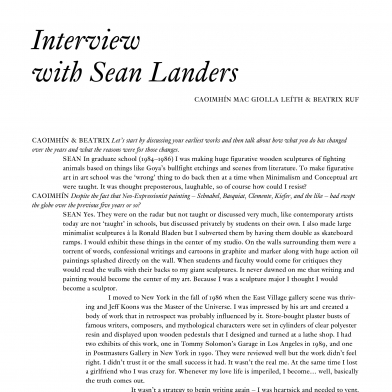 Interview with Sean Landers